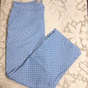 Hollister Pants Womens 13S Blue Checkered High-Rise Dad Pants Cargo Pockets